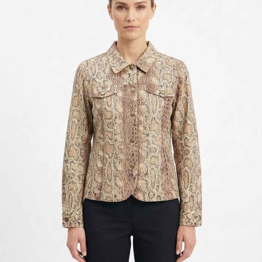 Birch Hill Jacket Snakeskin Brown Casual Goth Grunge Punk Casual XL